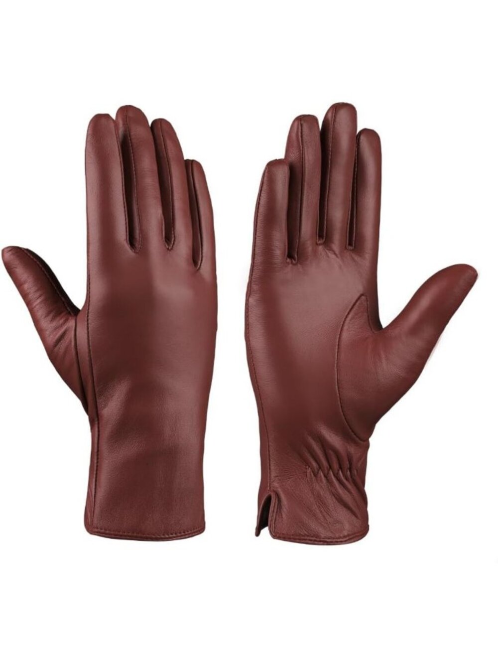 Warm Sheepskin Leather Touch Screen Gloves for Women - Cashmere Lined Winter